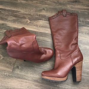 Lucky Brand heeled brown boots size 10